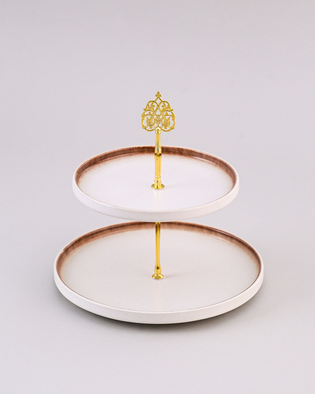 Artisan Glazed 2-Tier Cake Stand