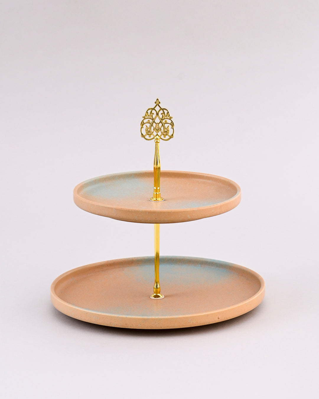 Golden Drift Matte 2-Tier Cake Stand