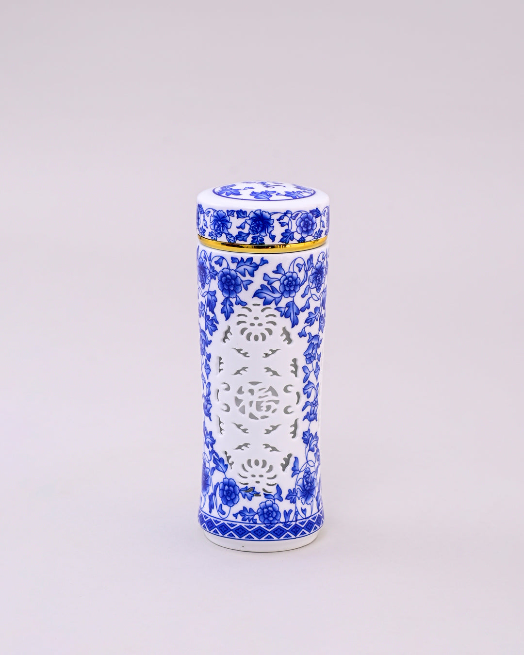 Ceramic Travel Flask - Blue & White