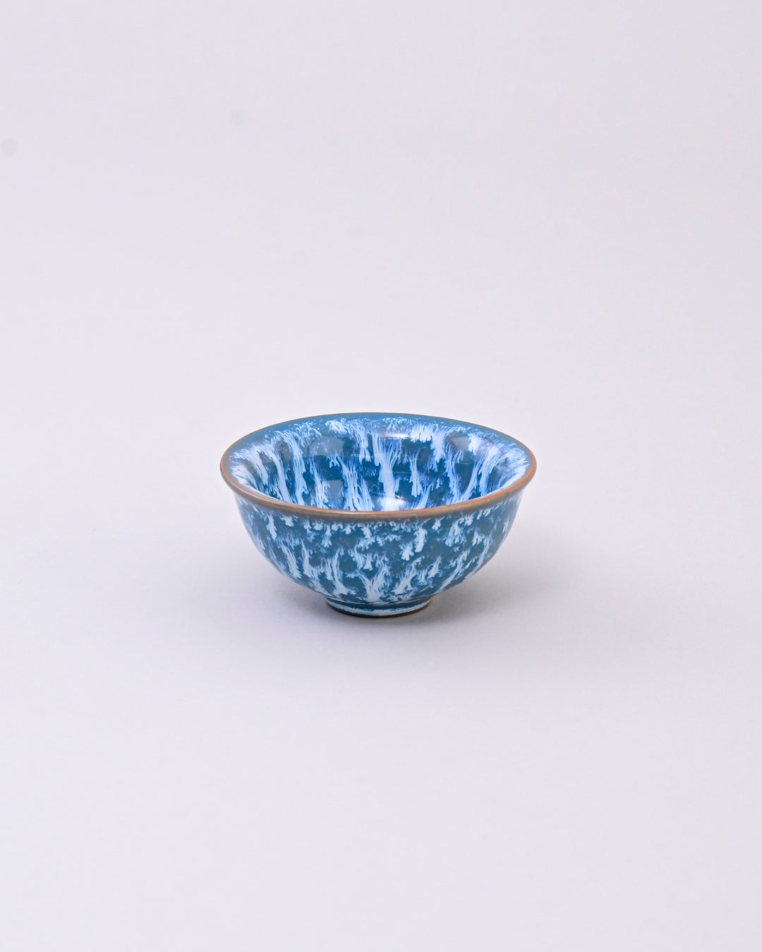 Aqua Drip Effect Ceramic Dip Bowl
