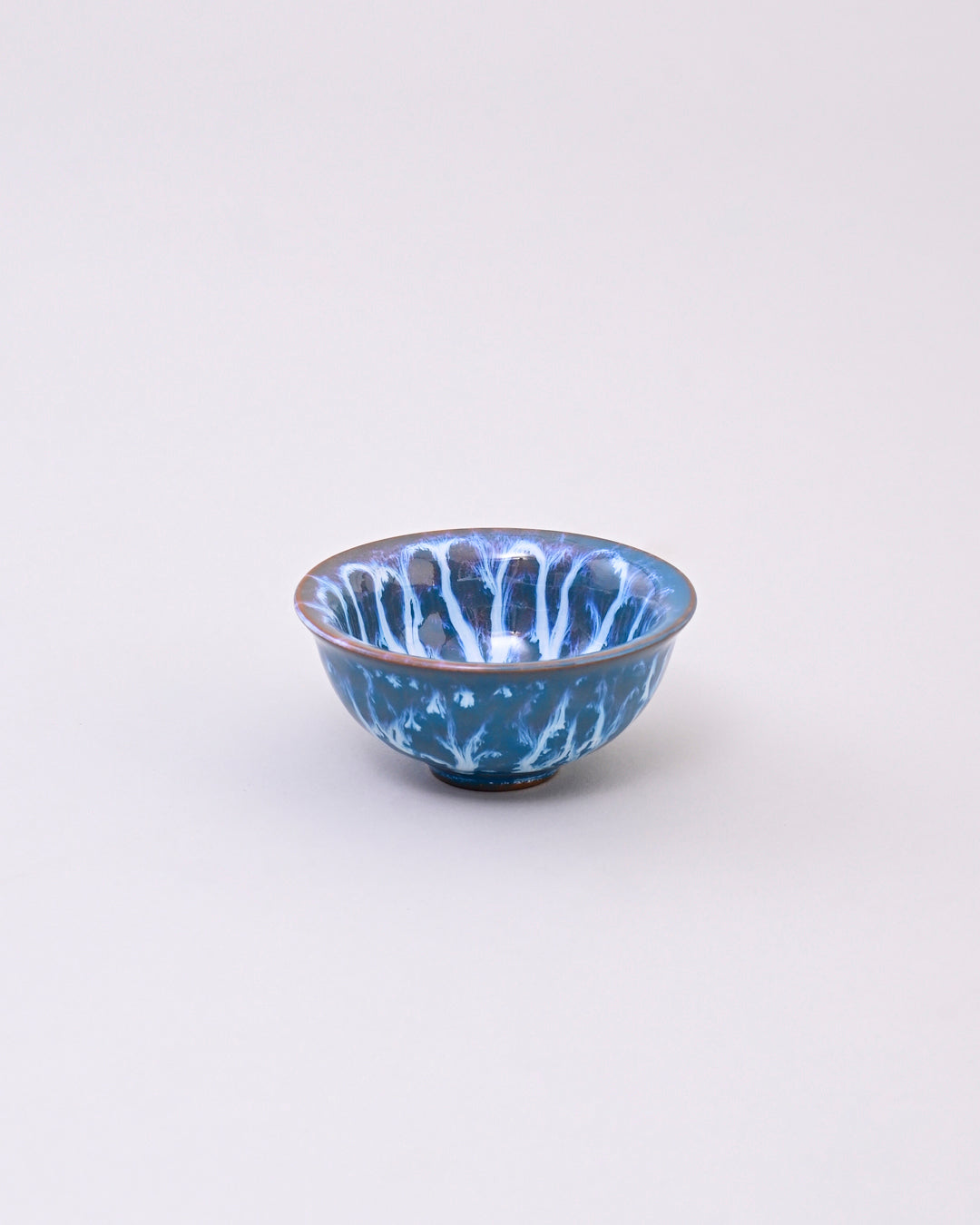 Ocean Blue Drizzle Ceramic Dip Bowl
