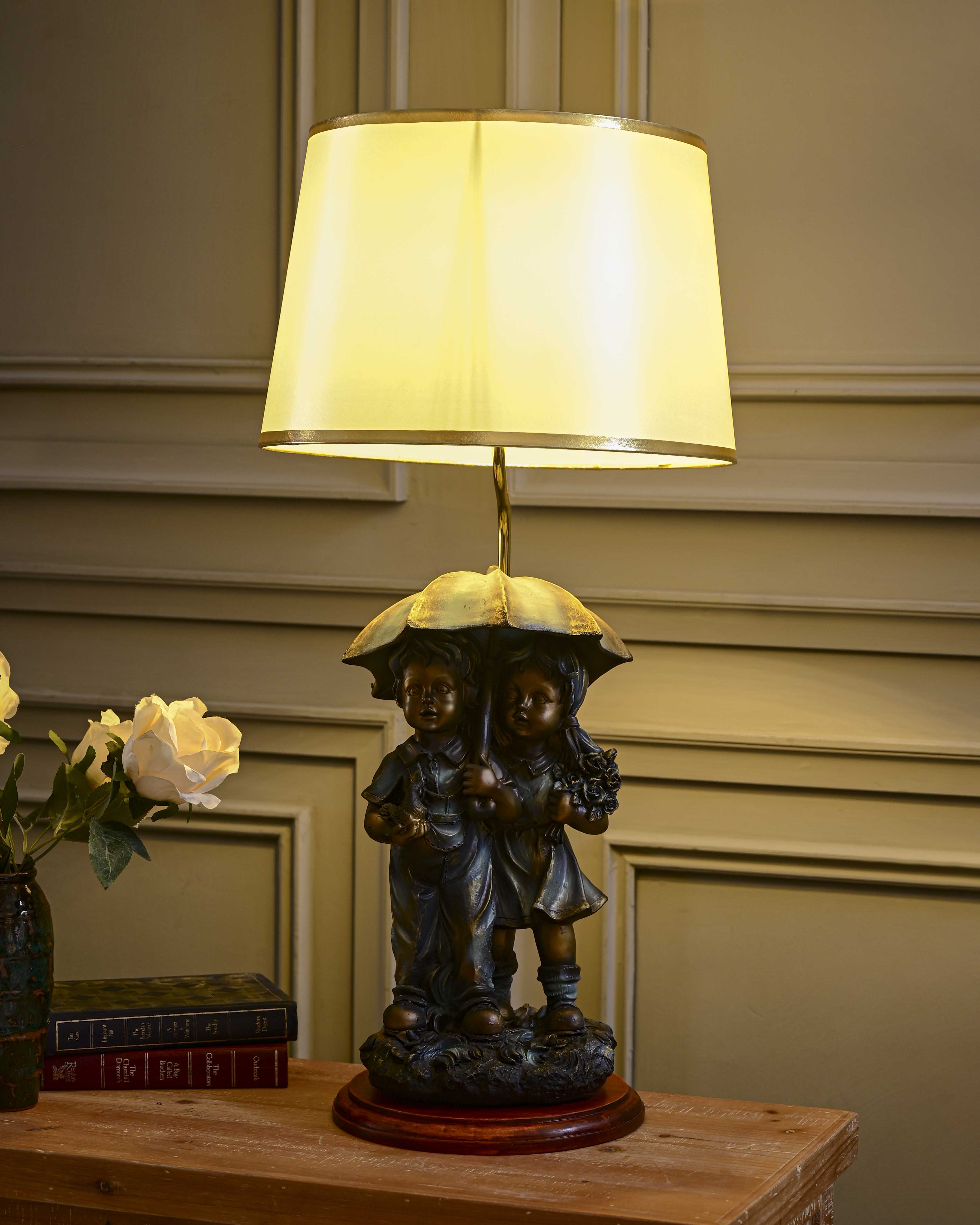Angel Cherub Couple Table Lamp