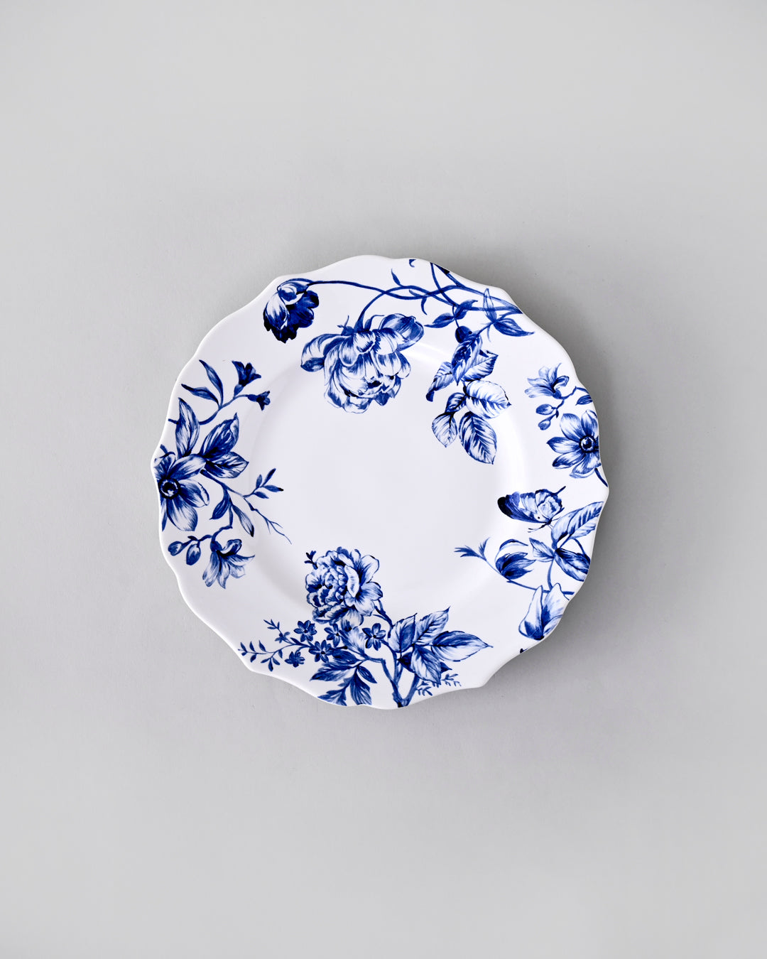 Blue & White Floral Elegance Quater Plate