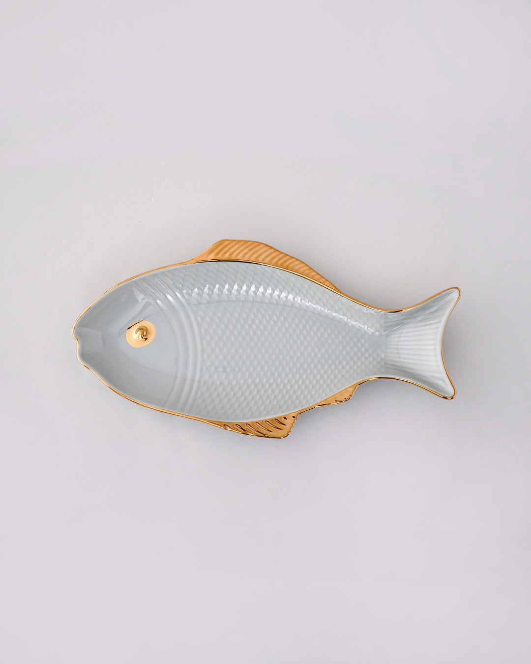 Gold Trimmed Fish Shaped Serving Platter