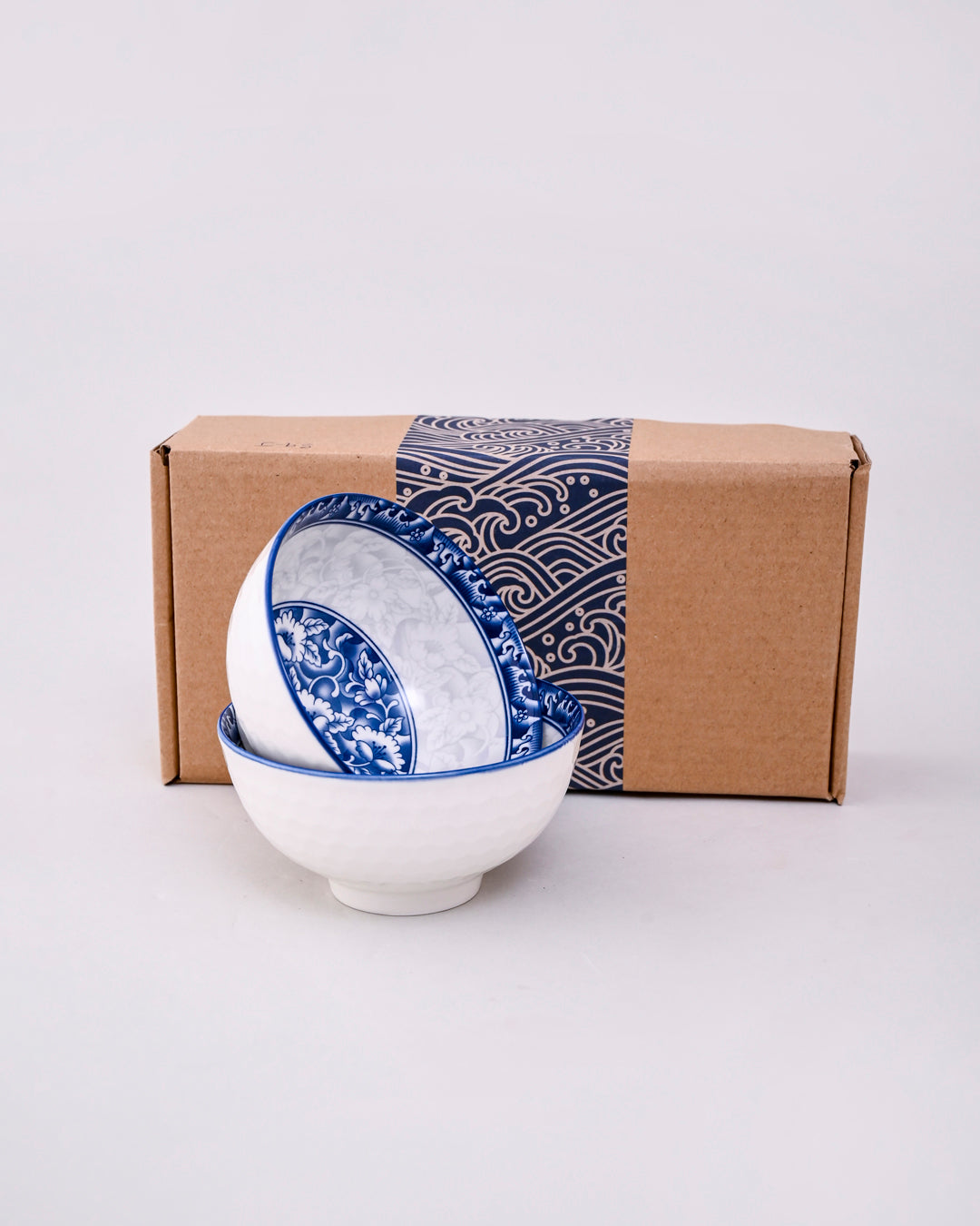 Indigo Bloom Ceramic Katori - Set Of 2