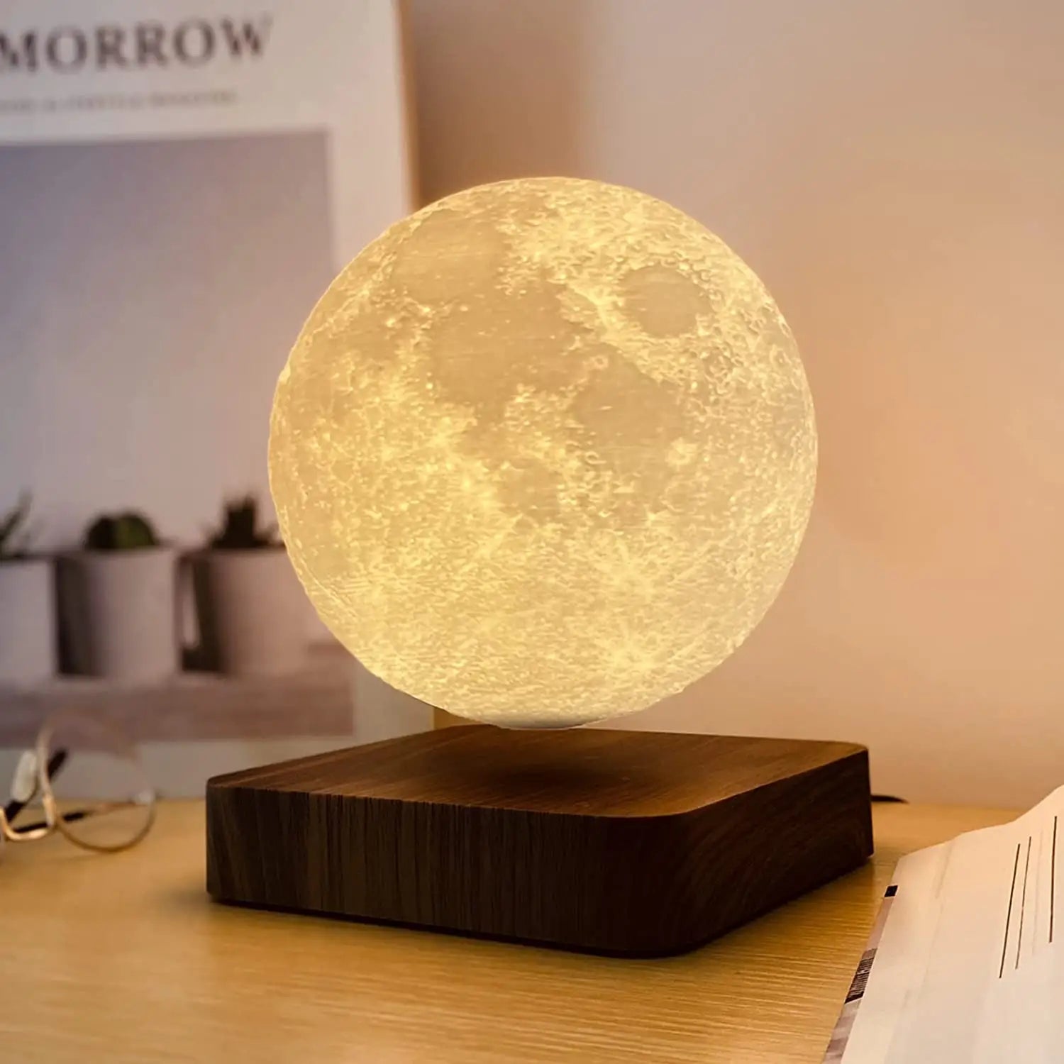 Orbit: Luxe Floating Moon Lamp with Magnetic Levitation, Spinning LED Light & 3 Color Modes for Home & Office D‚àö¬©cor