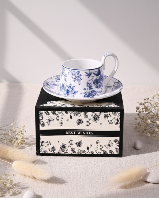 Classic Indigo Blossom Tea Cup With Saucer