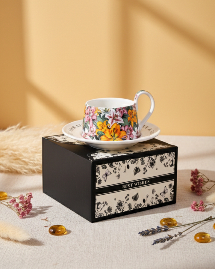 Sunrise Blossom Tea Cup With Saucer