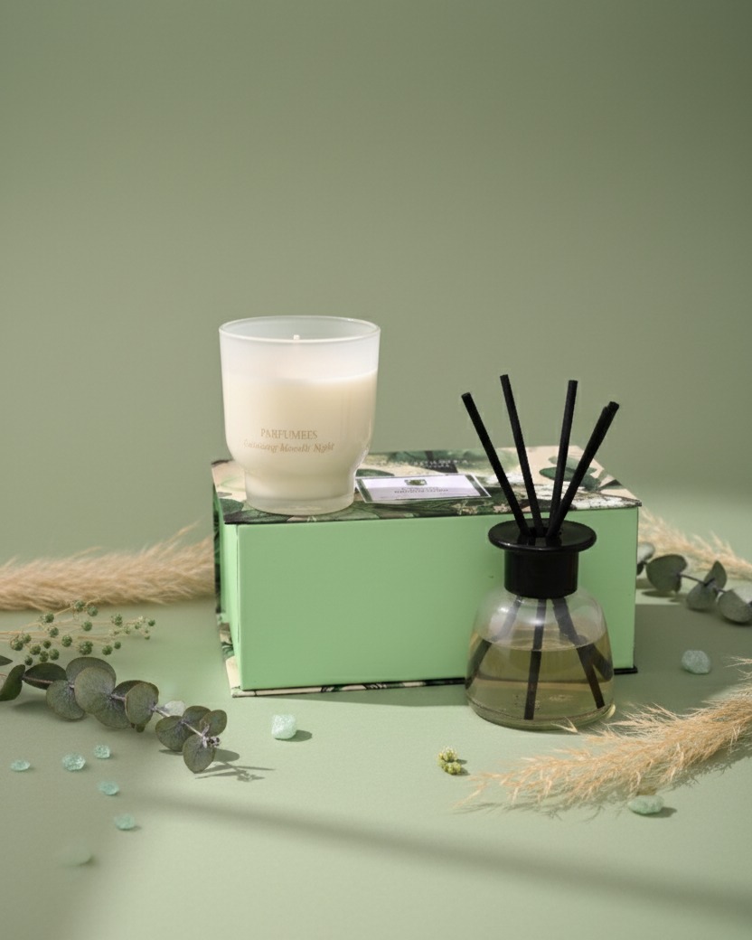Guixiang Moonlit Night Aroma Candle & Reed Diffuser Set