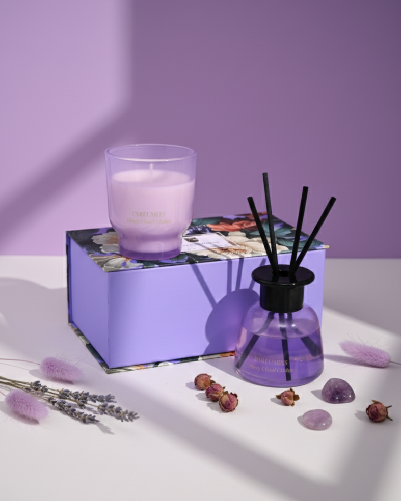 Peony Cloud Clothes Aroma Candle & Reed Diffuser Set