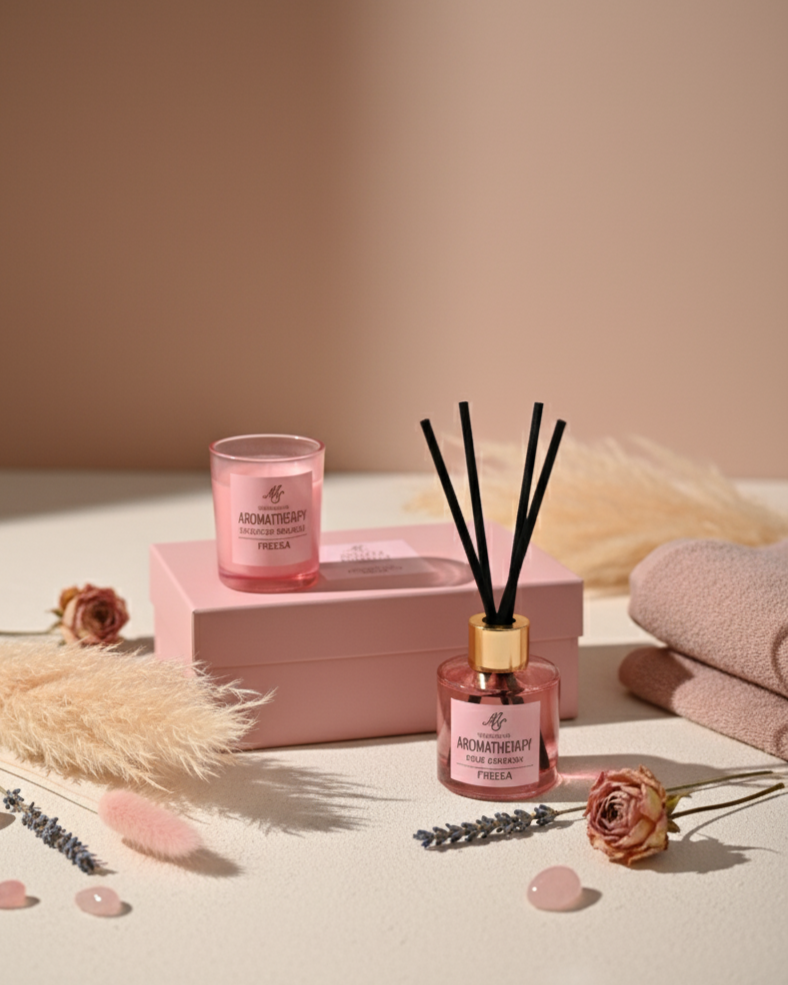 Freesia Therapy Aroma Candle & Reed Diffuser Set