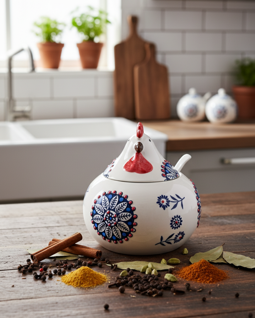 Farmhouse Rooster Condiment Server - Large