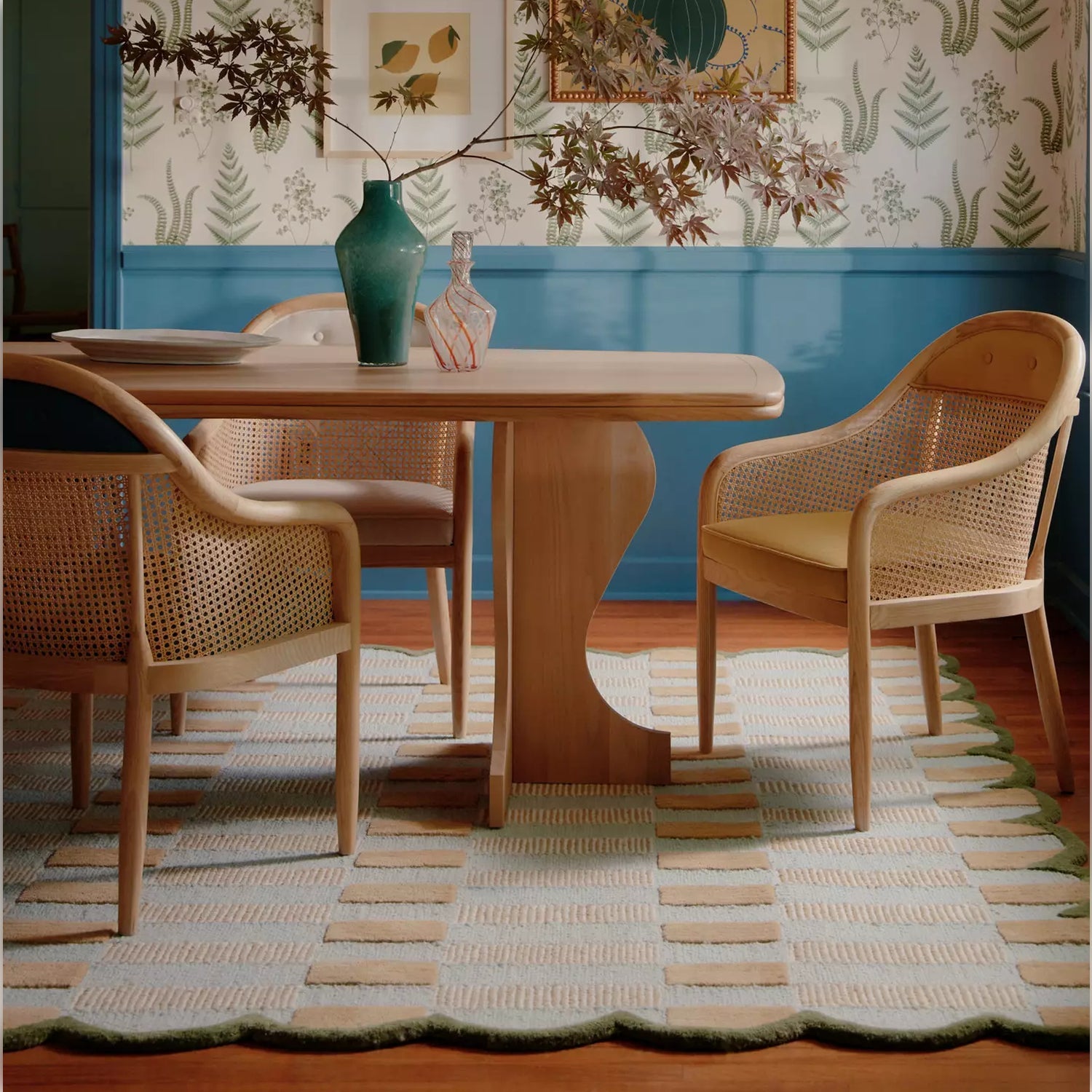 Green Dot Hand Tufted Carpet