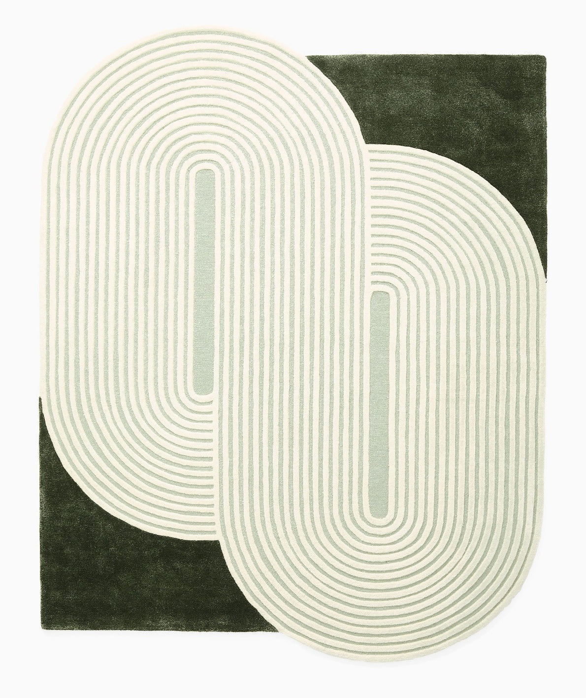 Jardin Green woolen Hand Tufted Carpet