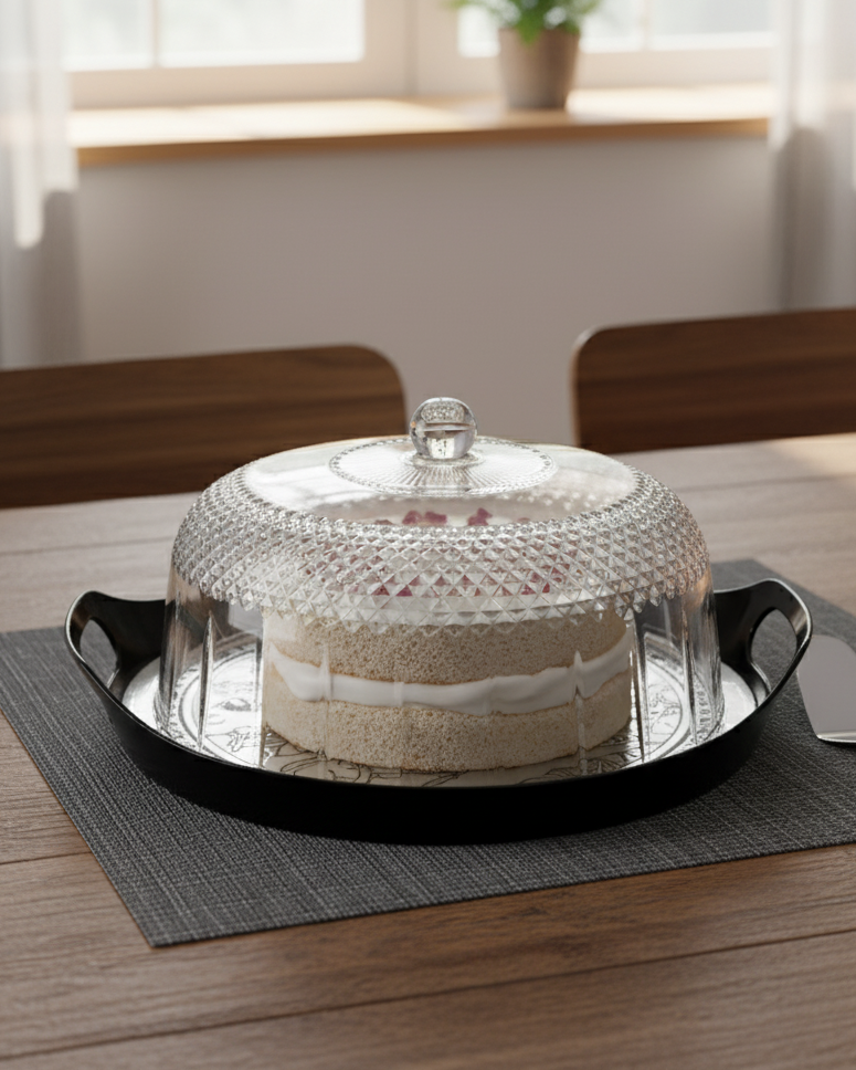 Royal Prism Cake Stand With Dome