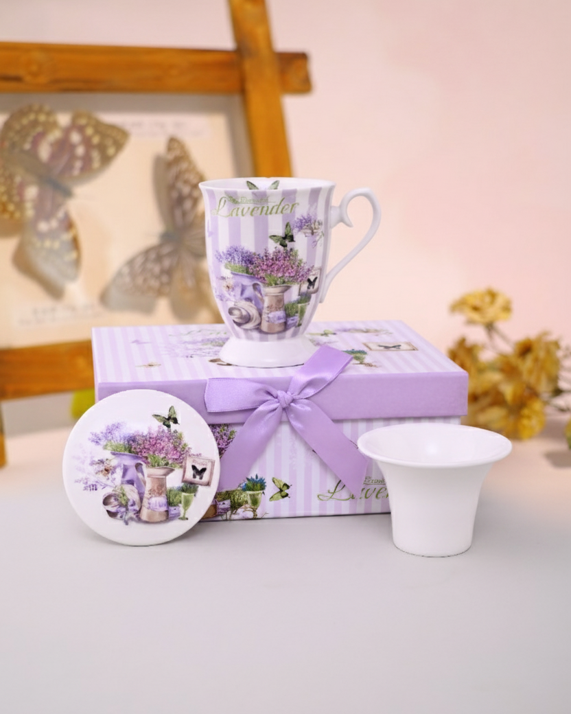 Lavender Butterfly Cage Infuser Mug