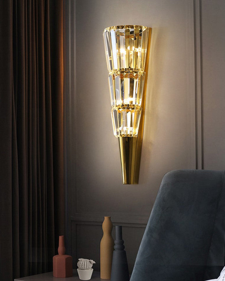 Tapered Crystal Wall Sconce - Medium