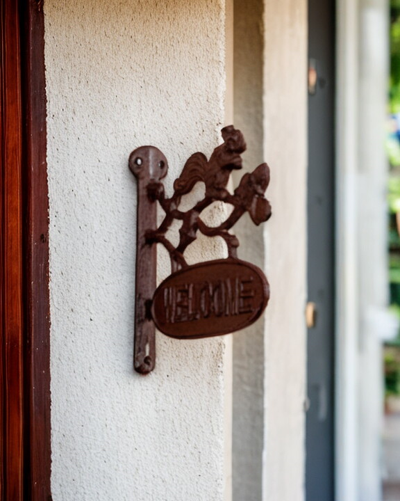 Welcome - Cast Iron Wall Mounted Sign