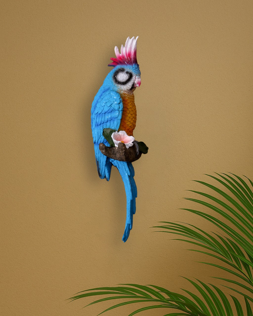 Wall Hanging Tropical Parrot Sculpture - Blue