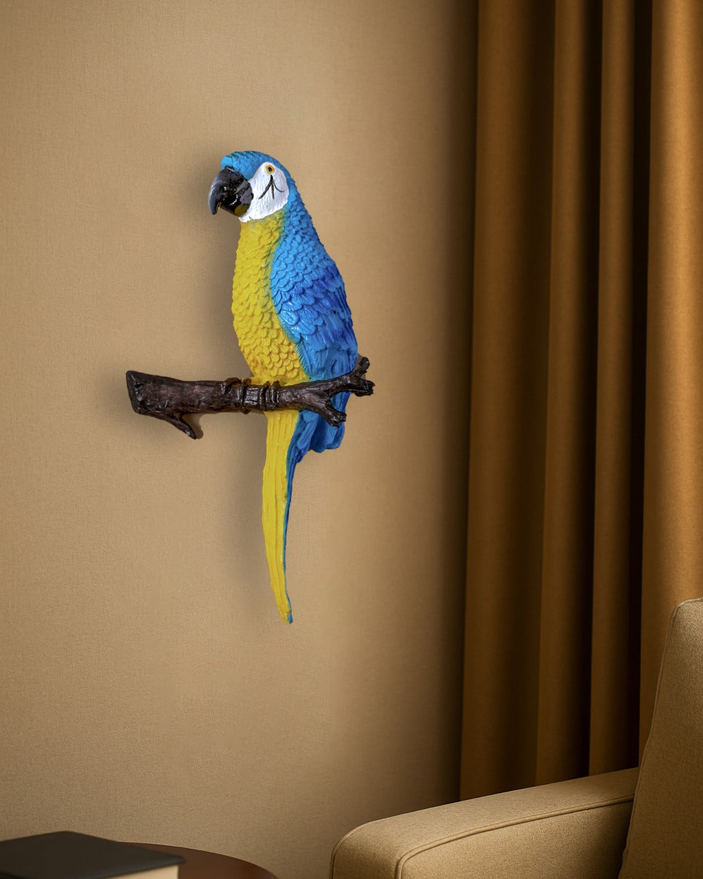 Wall Mounted Tropical Macaw Figurine