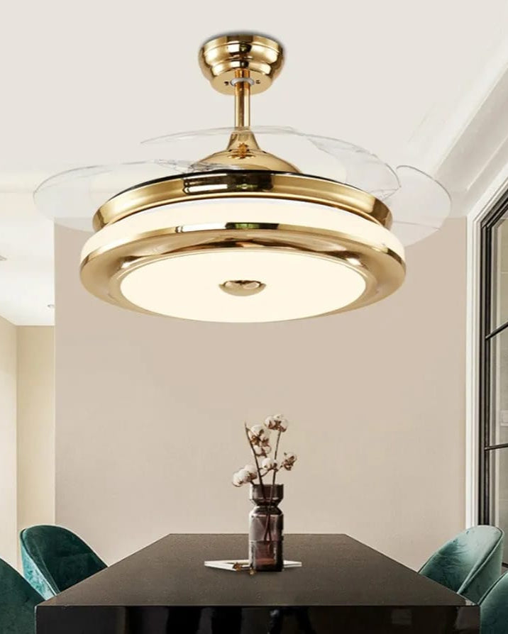 Luxury Retractable Blade LED Fan Chandelier