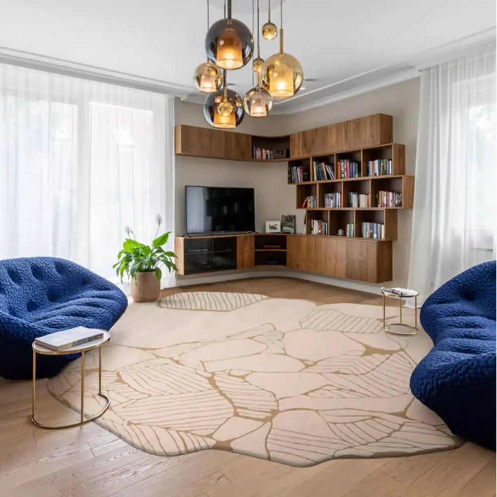 Kubus Beige woolen Hand Tufted Carpet