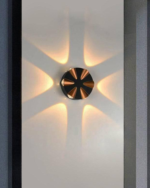 Sun Flare 6-Beam LED Outdoor Wall Light