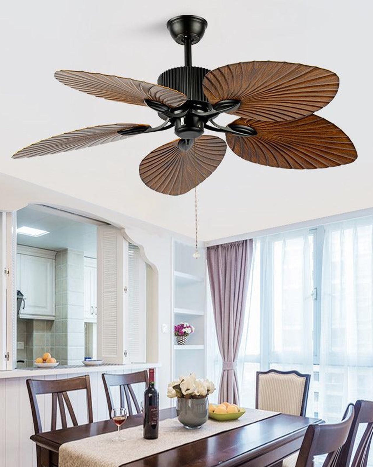 Tropical Palm Leaf Ceiling Fan