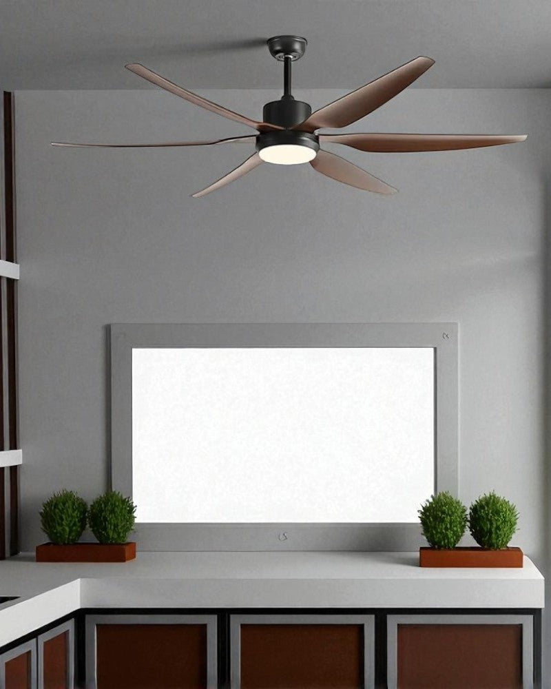 Modern 6-Blade Ceiling Fan with LED Light