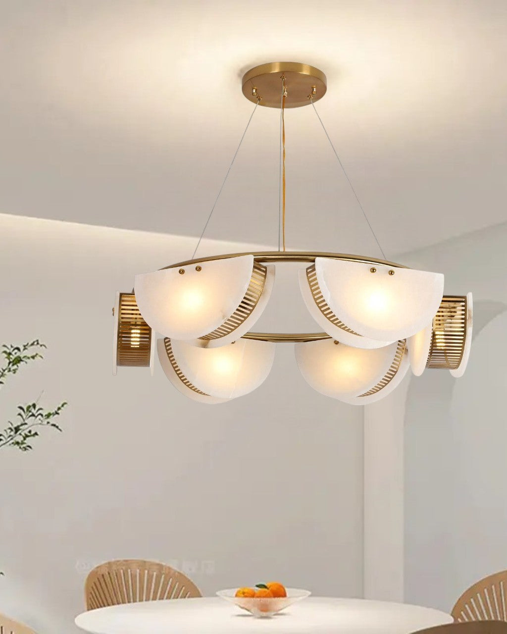 Luxury Marble Interior Chandelier - 6 Light