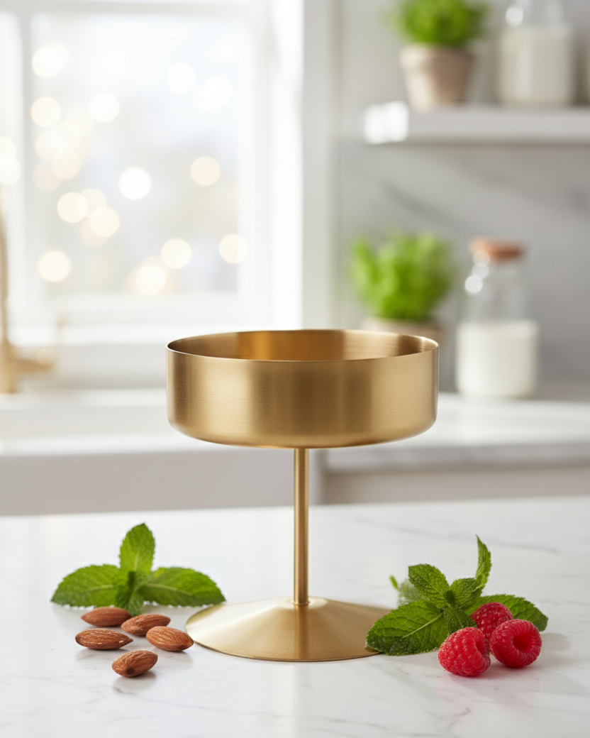 Stemline Pedestal Dessert Bowl - Gold