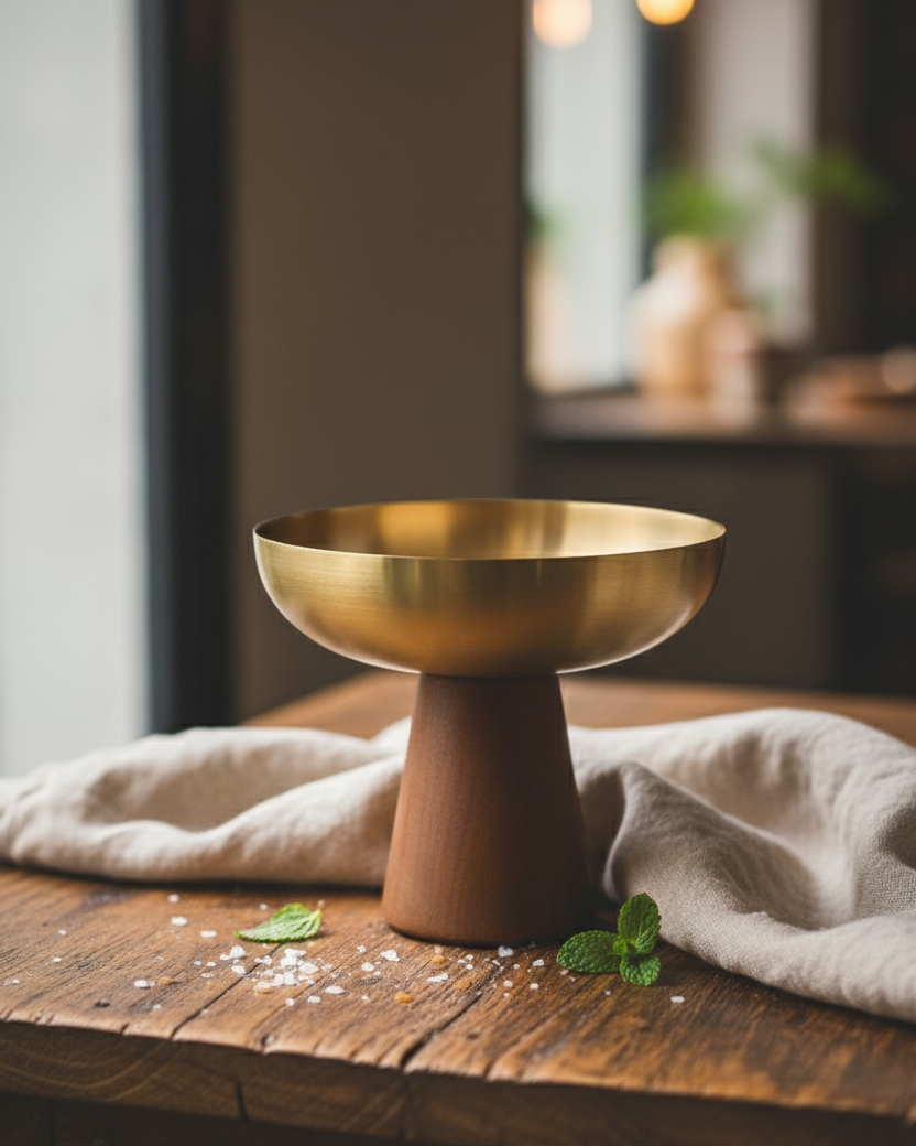 Crownspire Pedestal Dessert Bowl - Gold