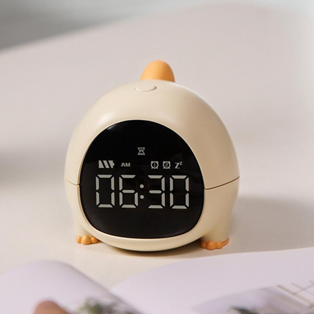 DinoWake: Cute Dinosaur Digital Alarm Clock with Dual Alarms, Adjustable Volume & Snooze Function