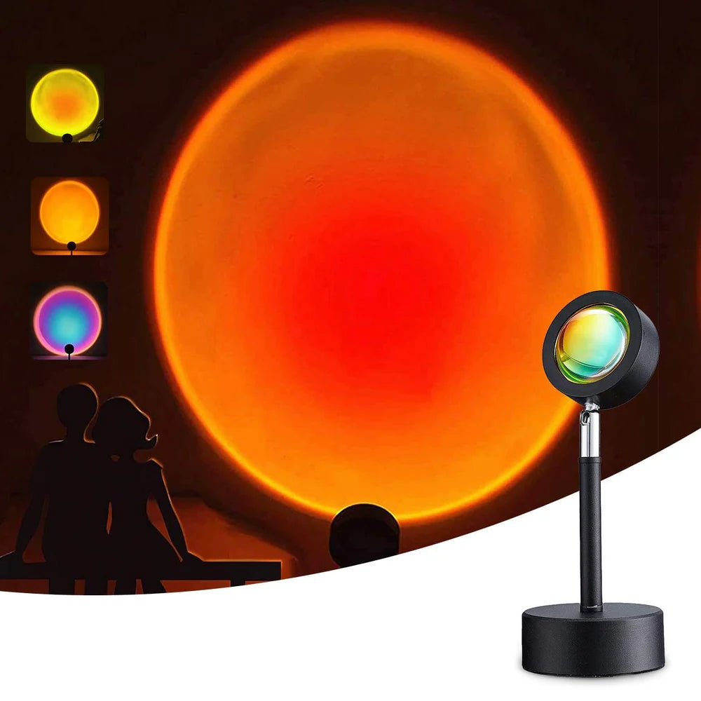 Aura: 16-Hue RGB Sunset Lamp with Remote Control, USB Plug-In & 360¬¨‚àû Rotatable Head for Ambience & Content Creation