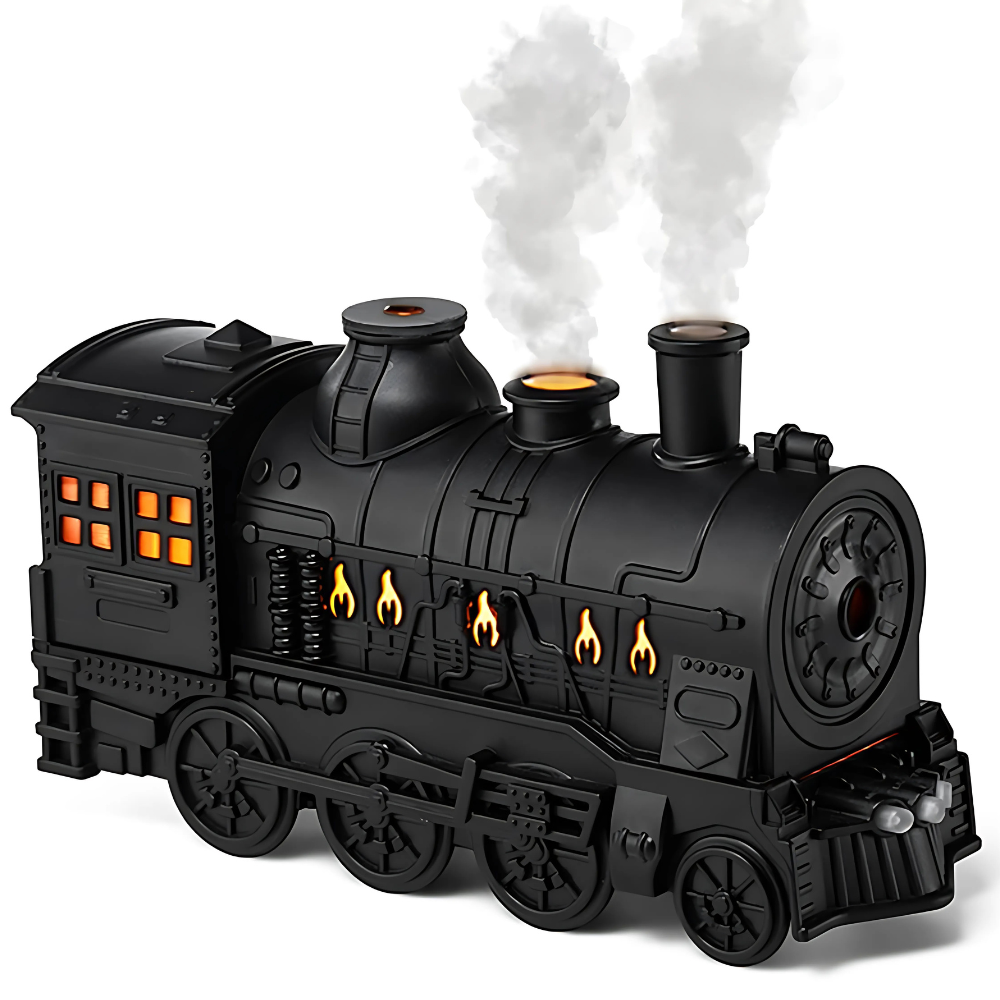 Mystiq: Train-Shaped Aroma Diffuser & Humidifier, 300ml, Flame Light, 2 Mist Modes, Auto Off ‚Äö√Ñ√¨ Perfect for Home, Office & Festive Decor.