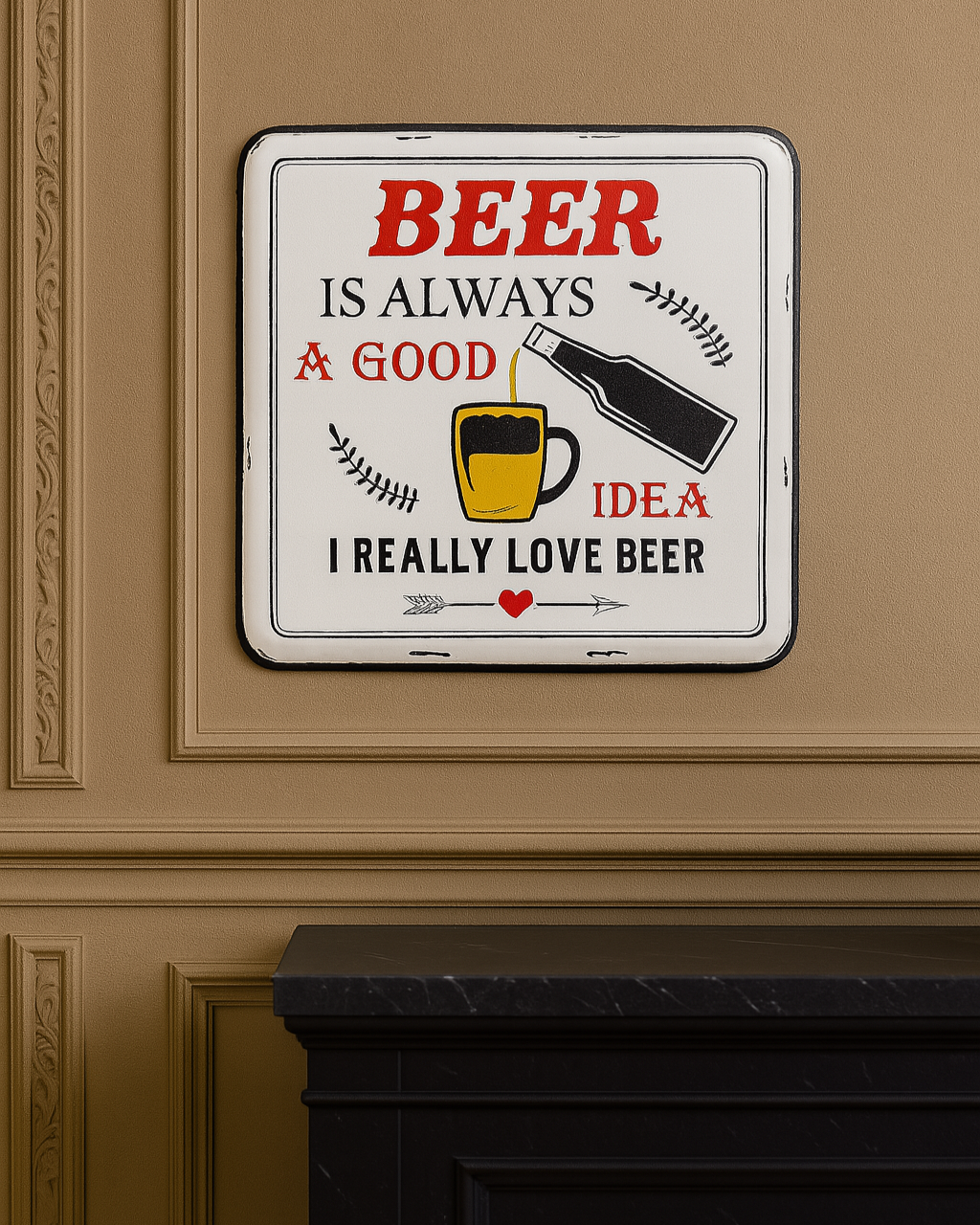 'I Really Love Beer' Tin Bar Sign