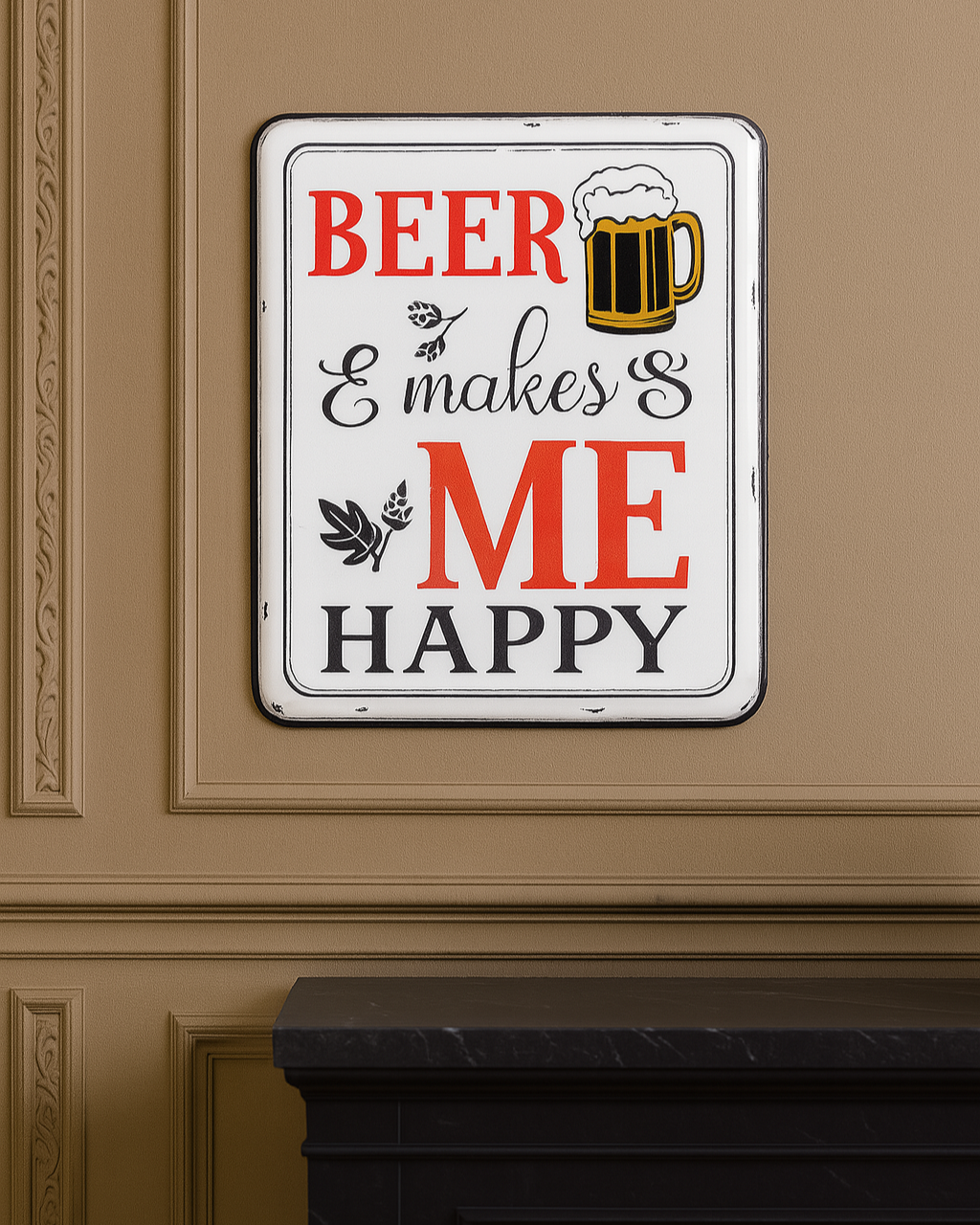 'Beer makes ME Happy' Tin Bar Sign
