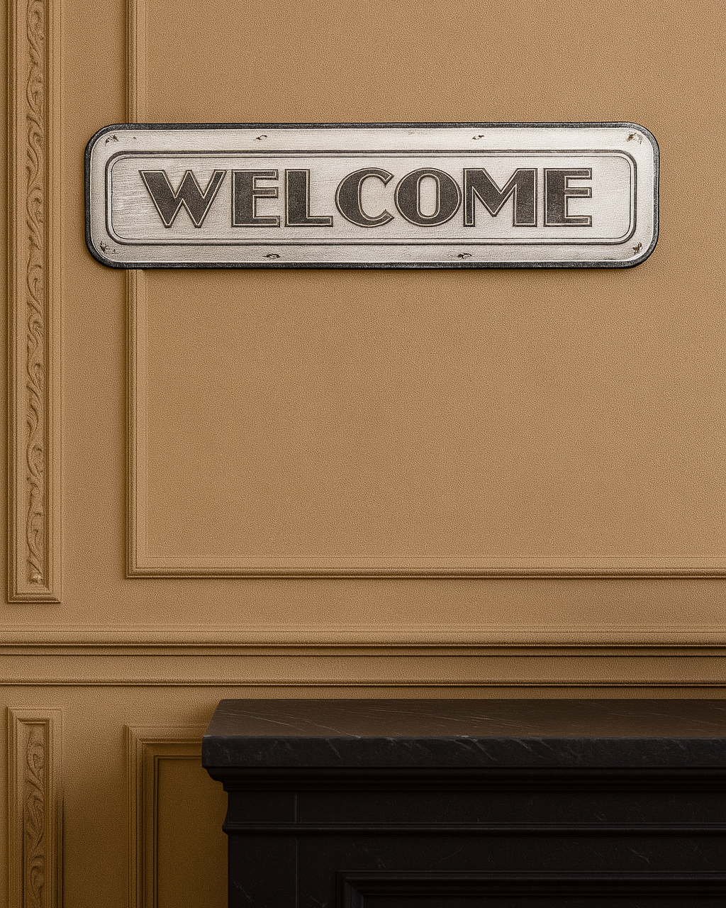'WELCOME' Tin Bar Sign