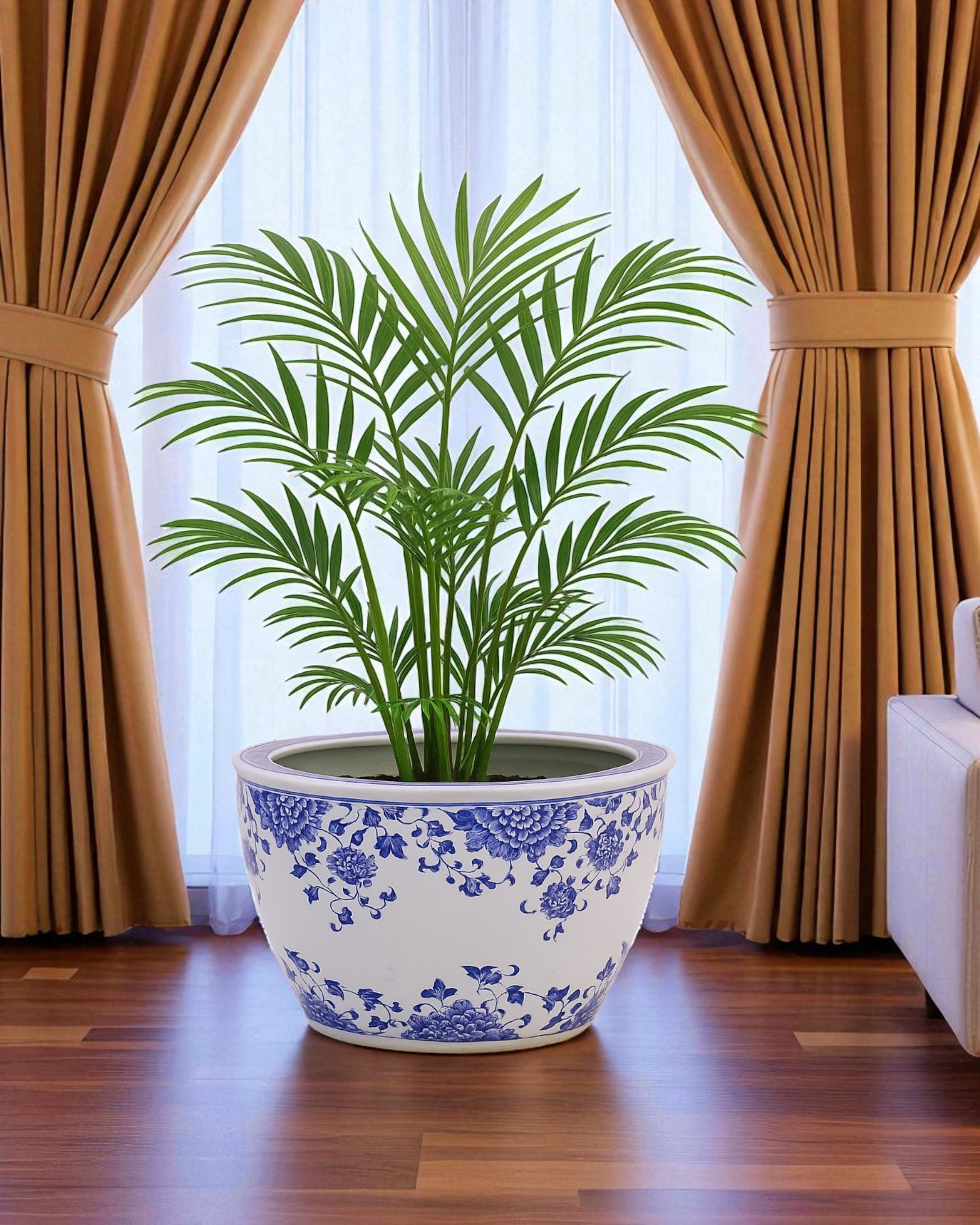 Blue & White Azure Bloom Planter