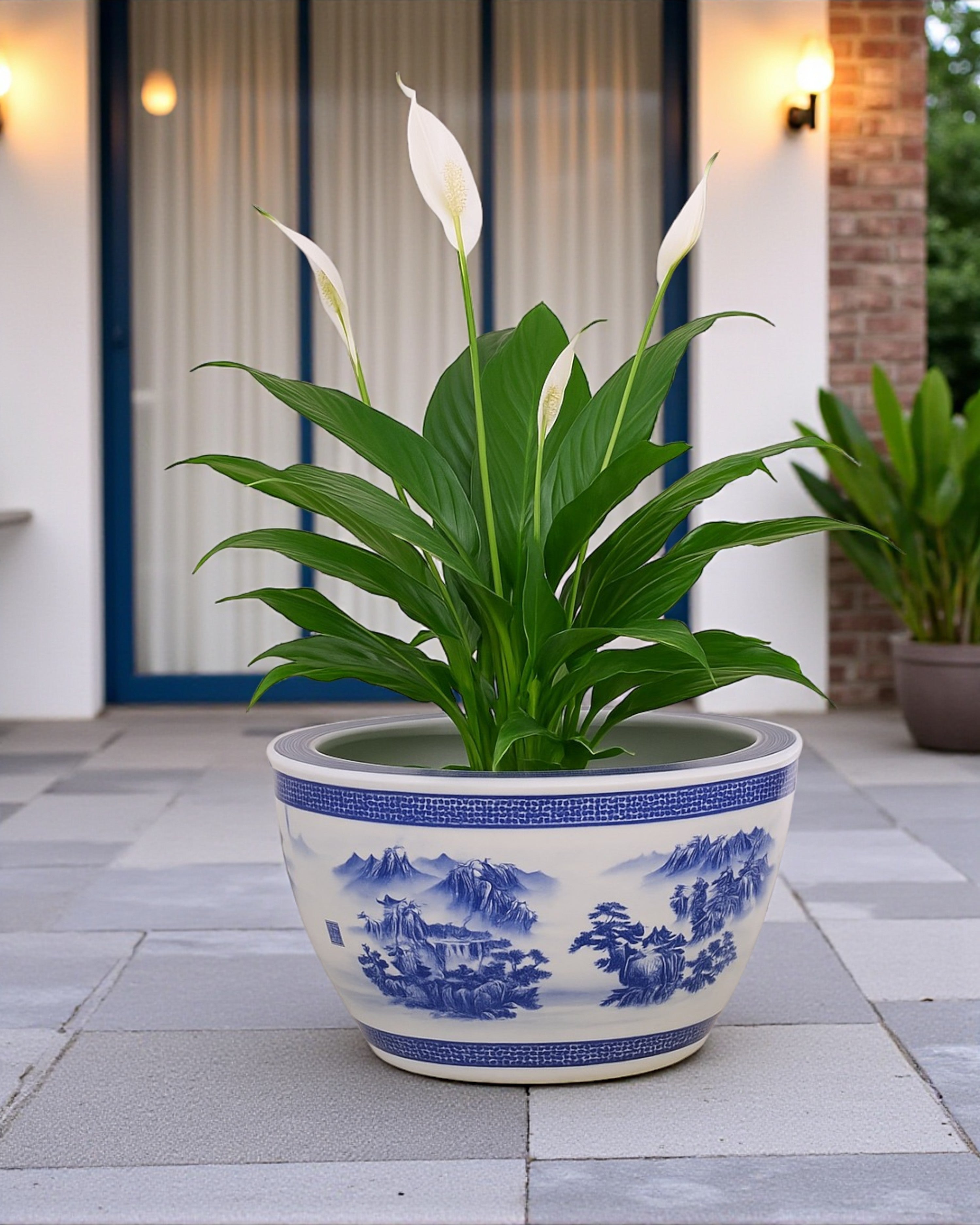 Orient Vista Blue & White Scenic Planter